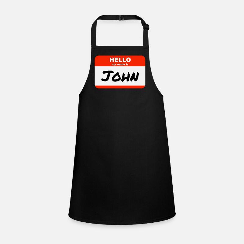 Hello My Name Is John Etikett Namensschild Schürze für Kinder