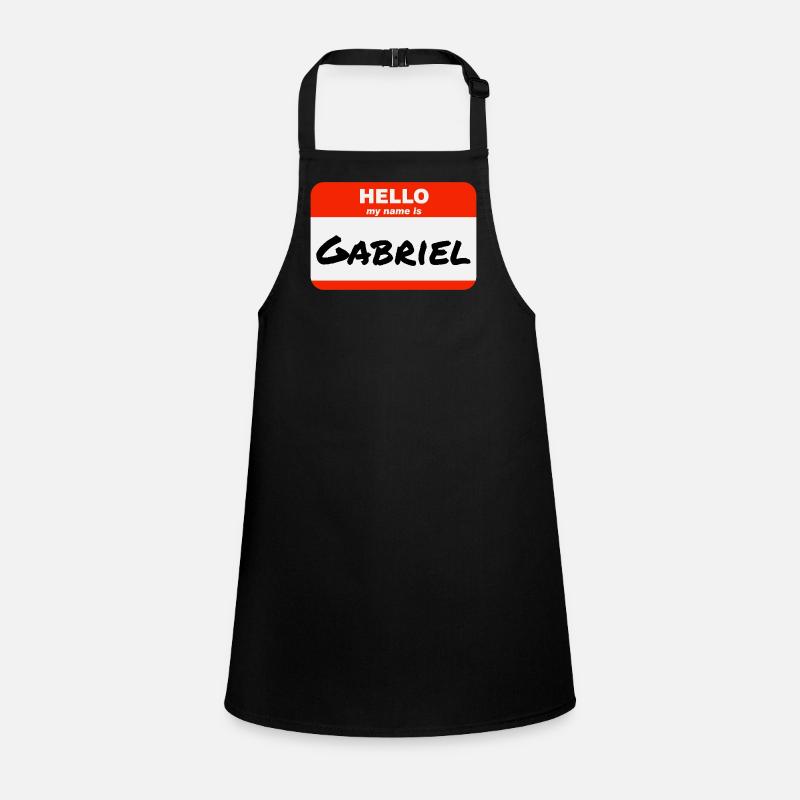 Hello My Name Is Gabriel Label Name Tag Children's Apron