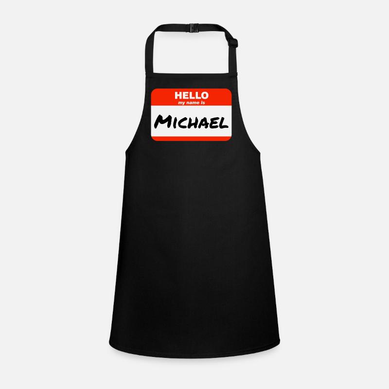 Hello My Name Is Michael Label Name Tag Children's Apron