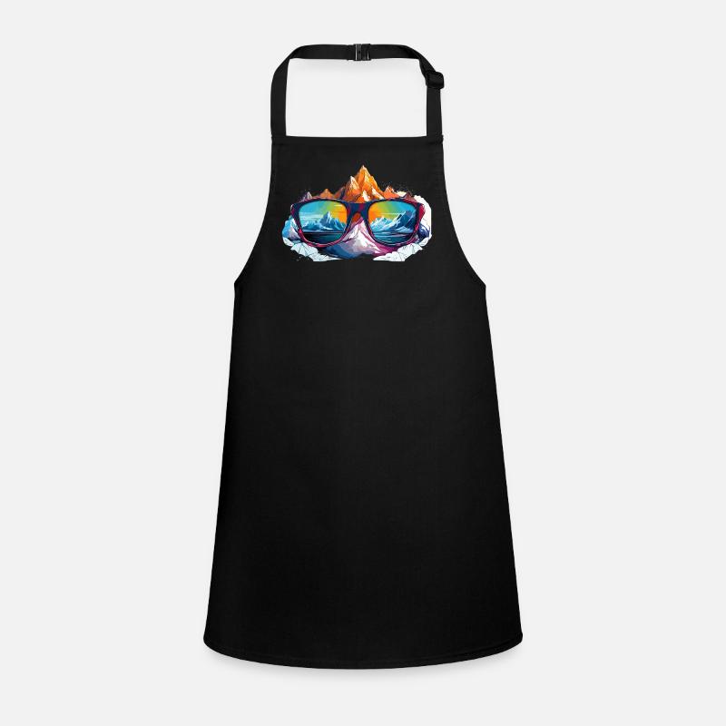 Mountain panorama in sunglasses Children's Apron