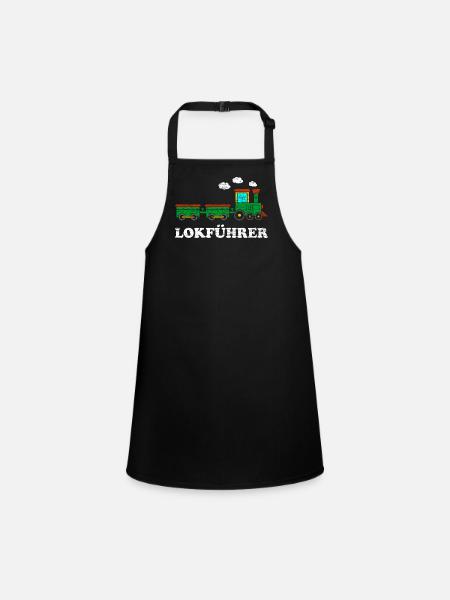 Lokführer Jungen Lokomotive - Schürze für Kinder - Schwarz