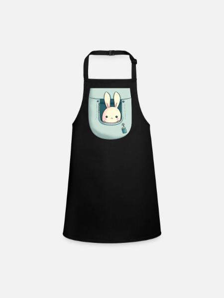 lapin kawaii! - Tablier Enfant - noir - Devant