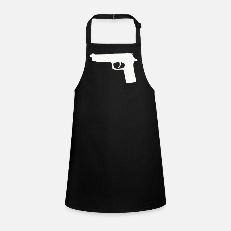 Pistol silhouette in contrast Children's Apron