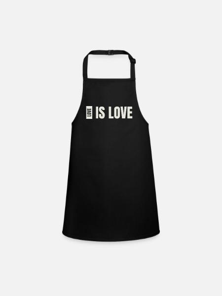 love is love - Schürze für Kinder - Schwarz - Vorne