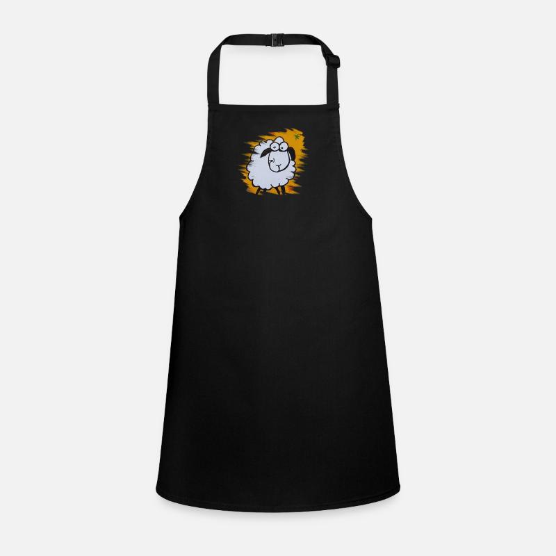 Funny sheep on orange background Children's Apron