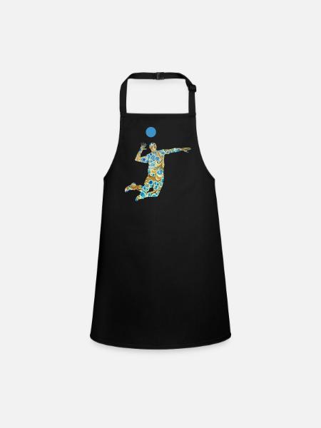 volleyballer e 243 - Children's Apron - black - Front