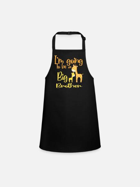 Promoted To Big Bro Funny I'm Going To Be A Big Br - Children's Apron - black - Front
