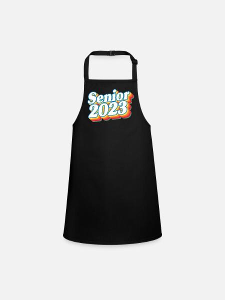 Senior Class Of 2023 Retro Graduation Party Geschenk - Schürze für Kinder - Schwarz - Vorne