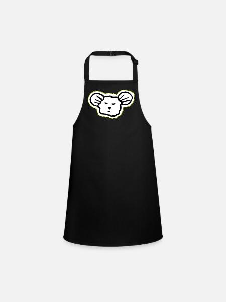 Cooles, schläfriges Maus-Gesicht Symbol - Schürze für Kinder - Schwarz - Vorne