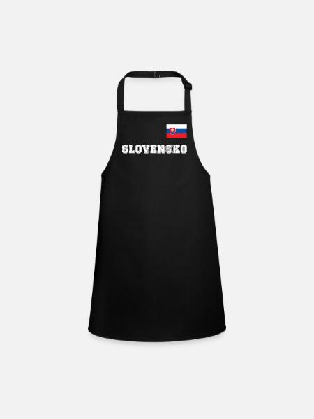 Look maillot de la Slovaquie - SLOVENSKO avec drapeau - Tablier Enfant - noir - Devant
