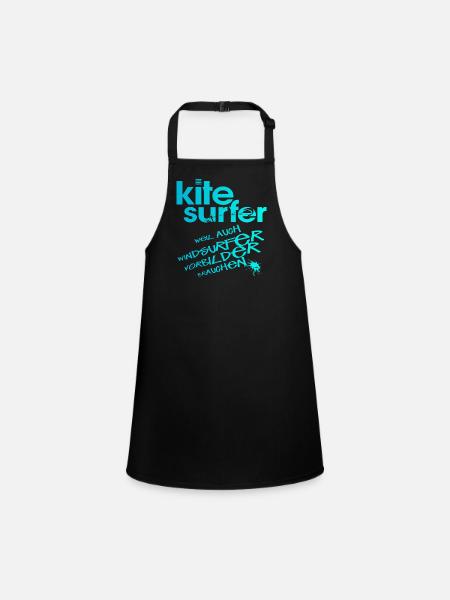 Kitesurfer vs Windsurfer - Children's Apron - black - Front