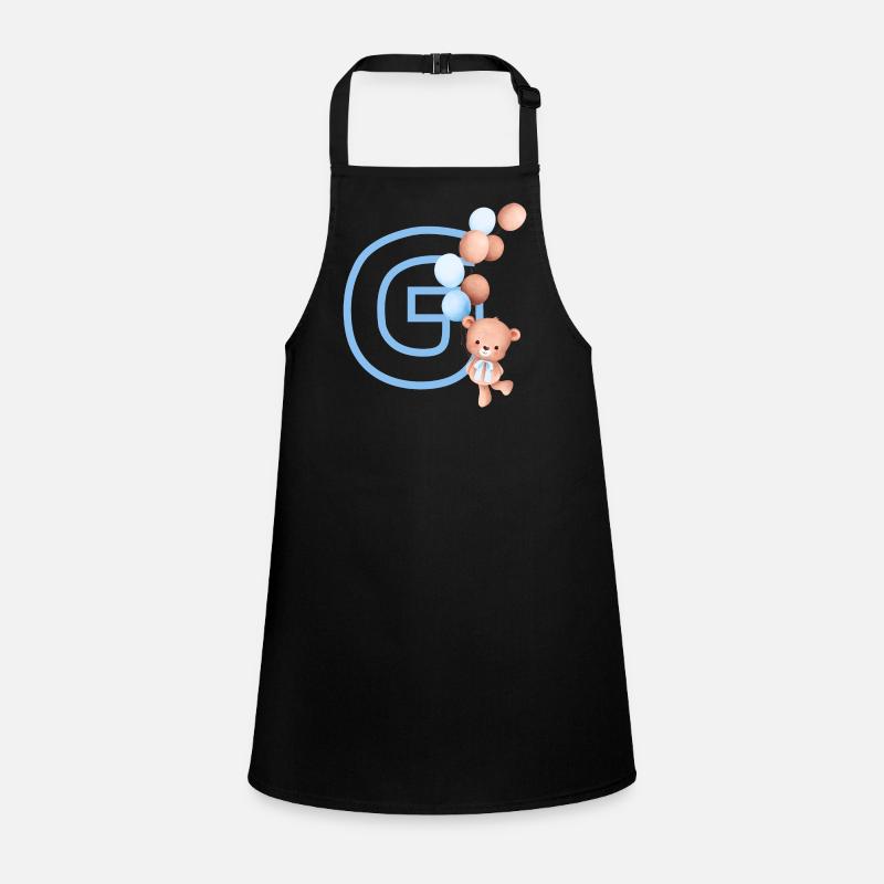 Buchstabe g blauer Bär Schürze für Kinder