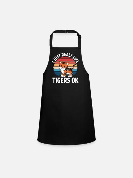 Tigre Animal Zoo Animal sauvage - Tablier Enfant - noir - Devant