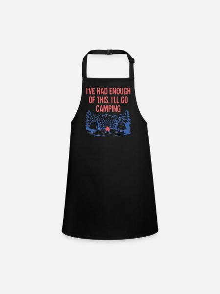 J’en ai assez de ce camping-car de vacances en camping - Tablier Enfant - noir - Devant