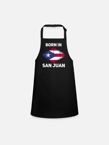 Puerto Rico - Schürze für Kinder - Schwarz - Vorne