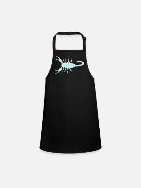 Imperial Scorpion Ultraviolet Glow - Children's Apron - black - Front
