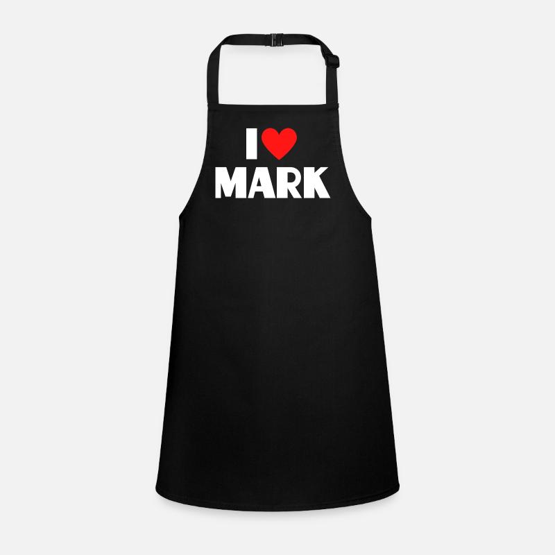 I love Mark Red Heart Romantic Name Fan Children's Apron