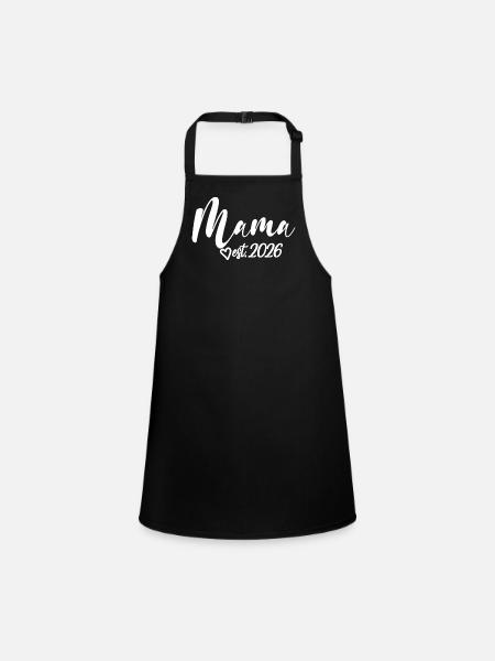 Mama Est. 2026 Mom To Be Mother's Day Pregnancy - Children's Apron - black - Front