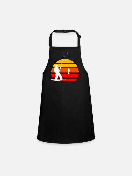Angler Vintage Sunset Retro - Tablier Enfant - noir - Devant