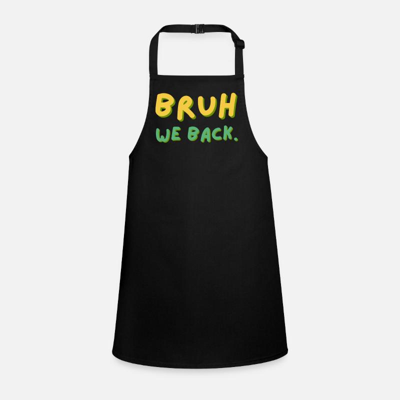 Bruh We Back Lettering Retro Children's Apron