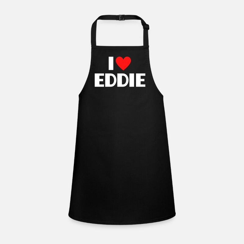 Ich liebe Eddie rotes Herz Retro Statement  Schürze für Kinder