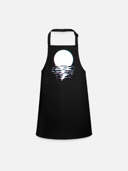 3d sun sea reflection water waves holiday sun - Children's Apron - black - Front