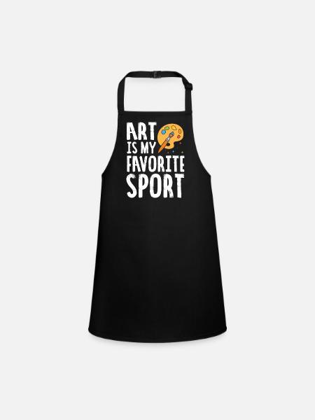 Art Is My Favorite Sport Cute Artsy Painter Gift - Children's Apron - black - Front