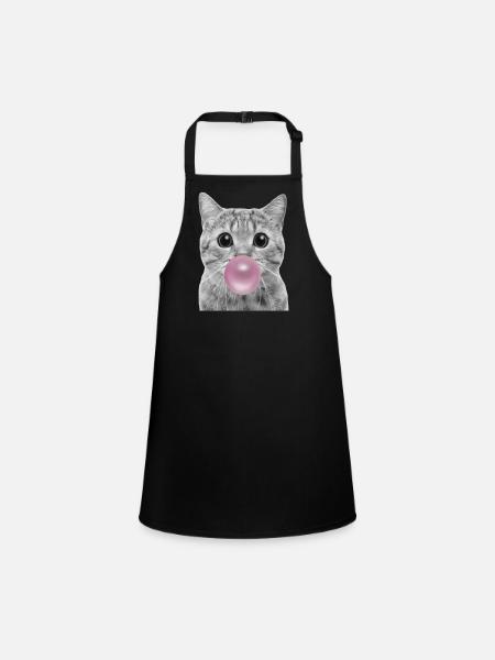 Chat bulle - Tablier Enfant - noir - Devant
