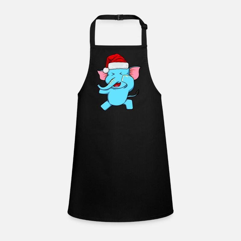 Zoo Animal Gift Dabbing Santa Claus Elephant Children's Apron