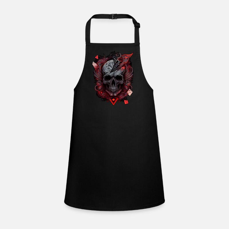Splash multicolor skull. Poker face Children's Apron