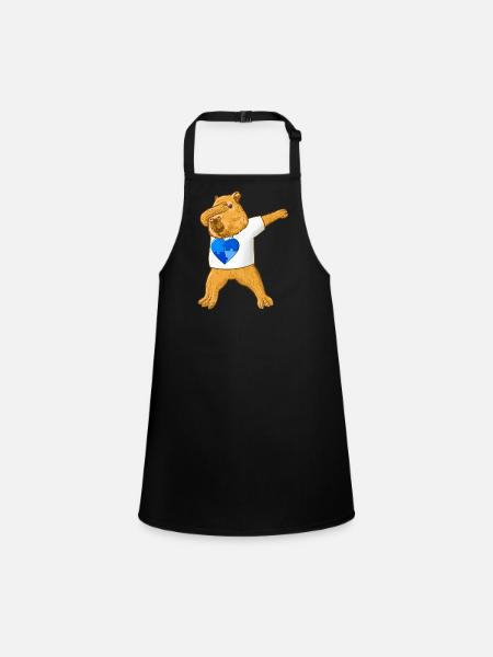Capybara Autismus Zeichen Awareness schaffen - Schürze für Kinder - Schwarz - Vorne