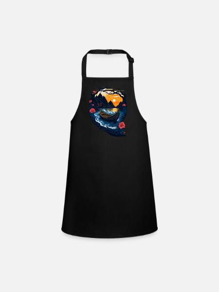 Amazing landscape illustration - Children's Apron - black - Front