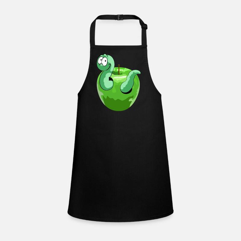Apple with funny worm Children's Apron