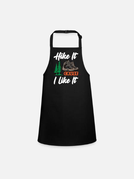 Hike It Cause I Like It - Children's Apron - black - Front
