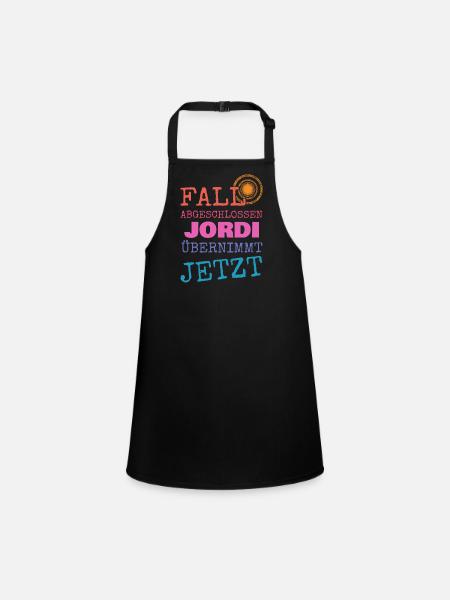 Vorname Jordi - Schürze für Kinder - Schwarz - Vorne