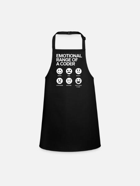 Gamme émotionnelle d’un codeur - Tablier Enfant - noir - Devant