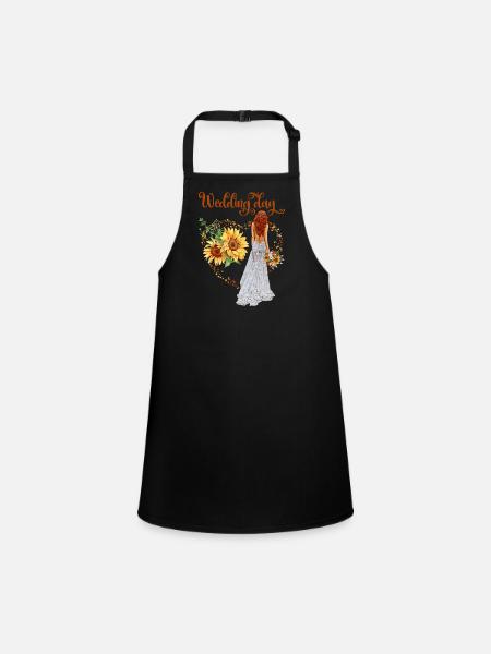 SunFlower Wedding Day - Children's Apron - black - Front
