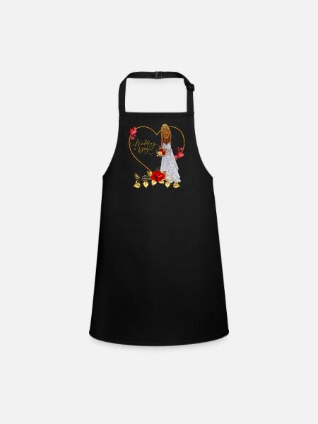 Red Rose Wedding Day - Children's Apron - black - Front