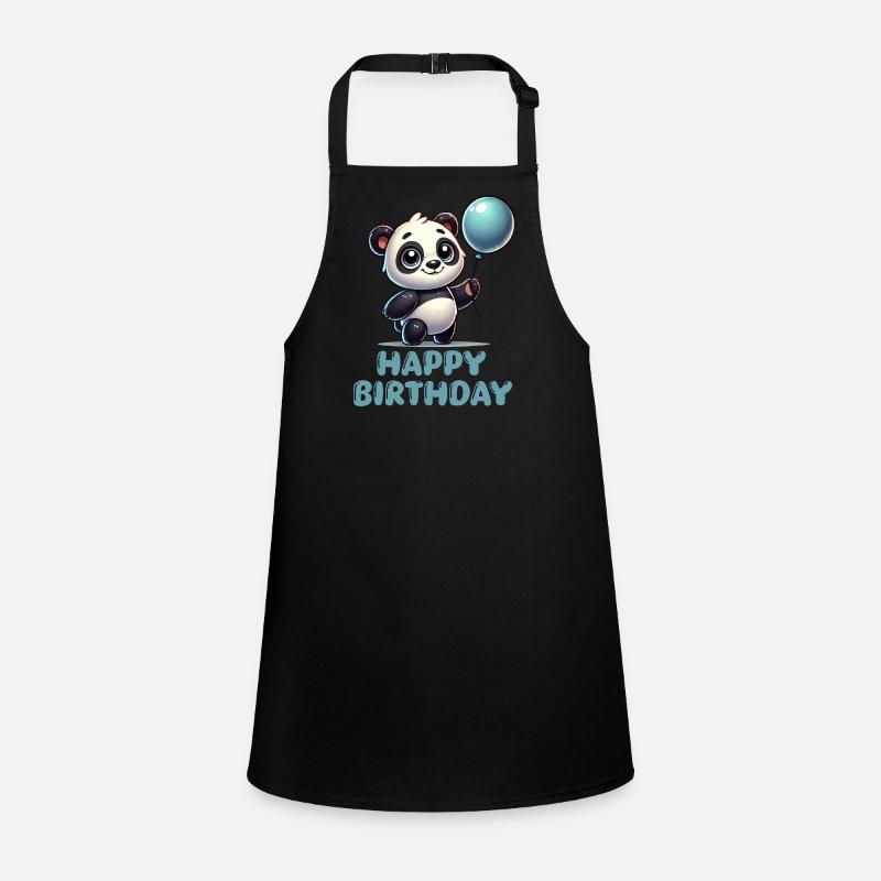Panda Comic Balloon Birthday Children's Apron