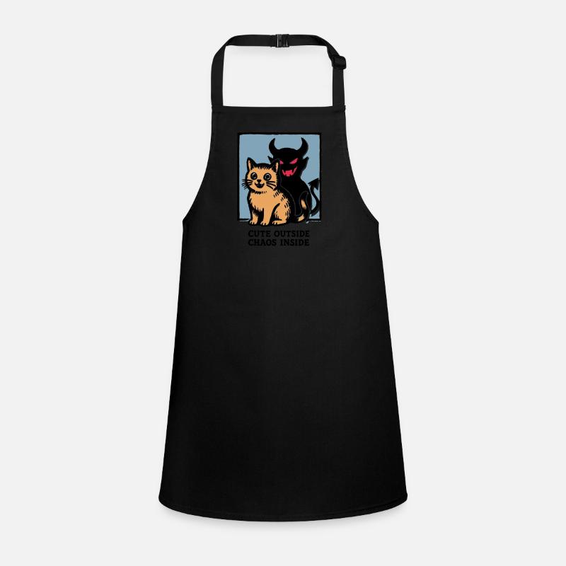 Cute Outside Chaos Inside Devilish Cat Funny Shirt Children's Apron