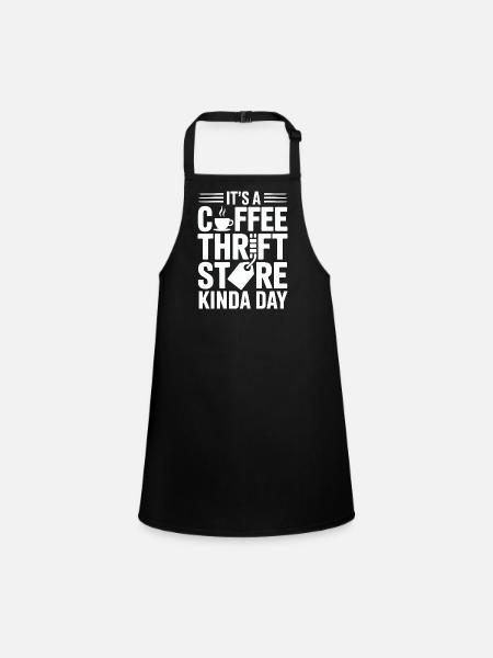 Coffee Thrift Store Kindaday Day - Children's Apron - black - Front