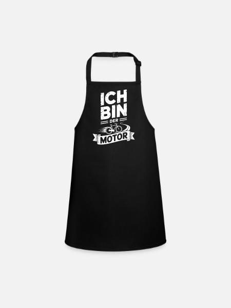 Ich bin der Motor Fahrrad - Schürze für Kinder - Schwarz - Vorne
