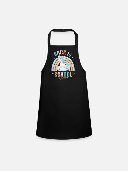 Back to School - Children's Apron - black - Front