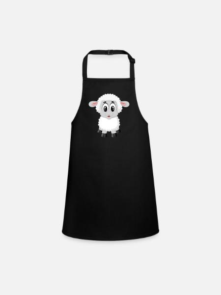 Sheep Baby Lamb - Children's Apron - black - Front