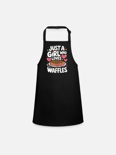 Waffles Breakfast Sweets - Children's Apron - black - Front