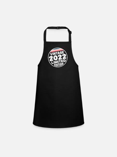Vintage 2022 Babies Baby Shower Kids Shower - Children's Apron - black - Front