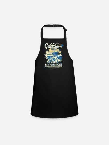Plage de Californie - Tablier Enfant - noir - Devant