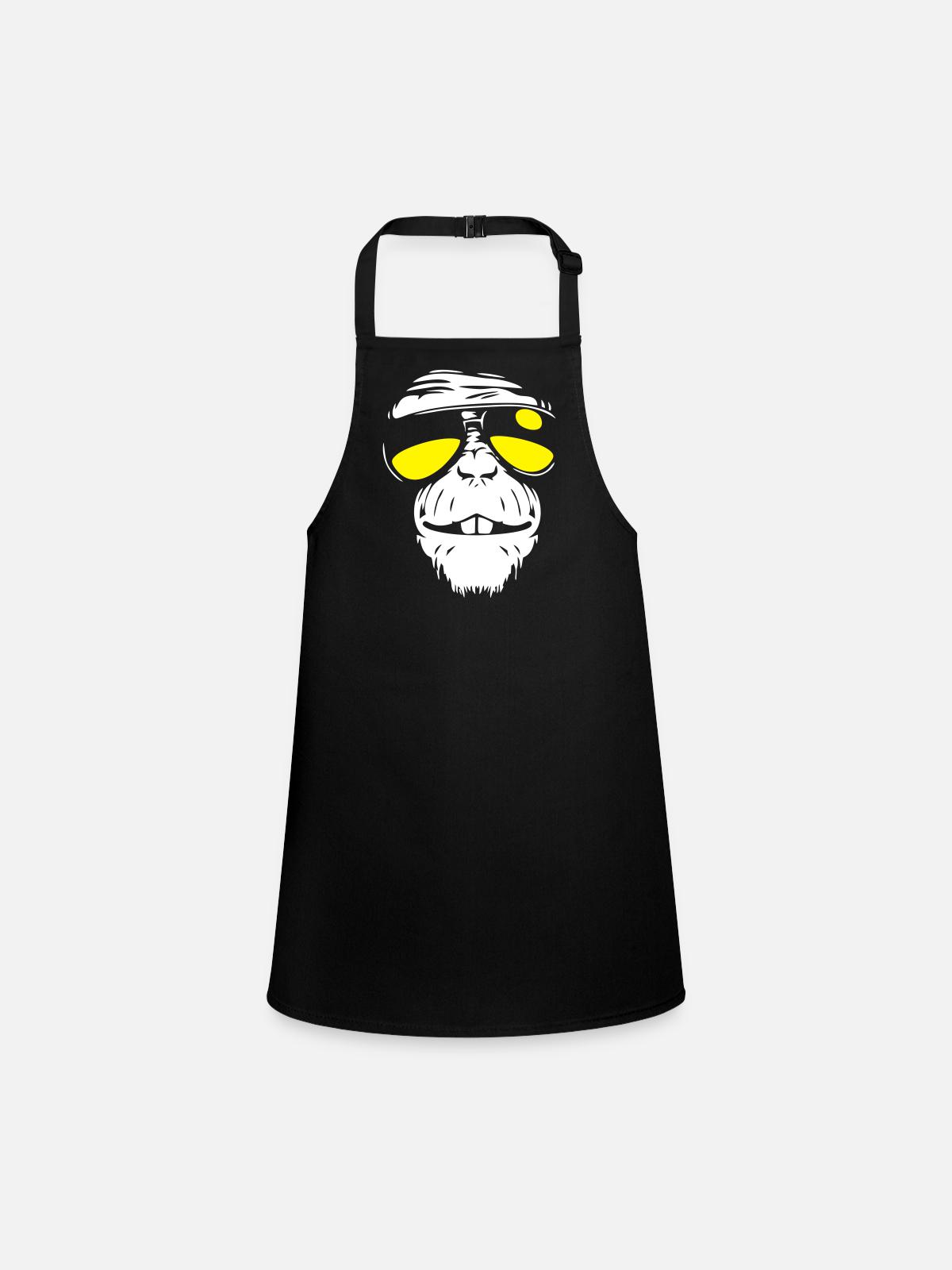 Cool Monkey - Singe cool - Tablier Enfant - noir - Devant