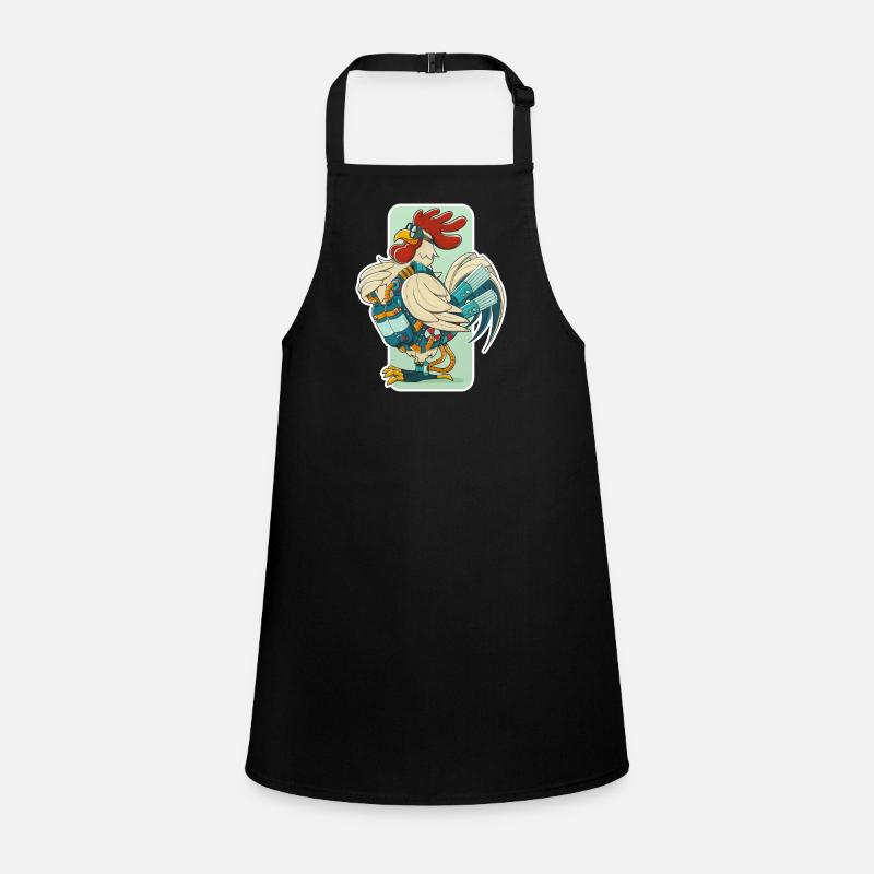 Steampunk Rooster (white circumference) Children's Apron