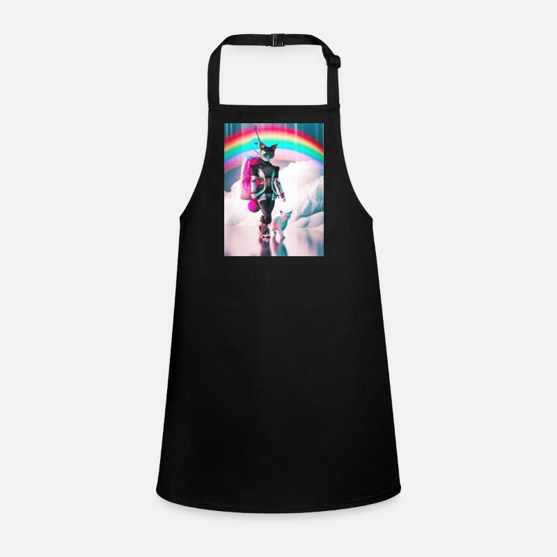 Cyborg Cats Sci-fi Geisha Gift Idea Children's Apron